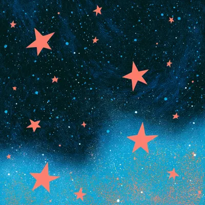 Illustration of an ominous night sky full of stars